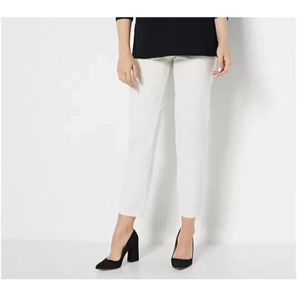 Susan Graver Weekend Premium Stretch Slim Leg Pant Antique Ivory 2X A454585 - Picture 1 of 1